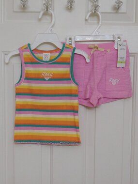 NWT 2pc Roxy Striped Tank Top & Shorts Set sz 4t